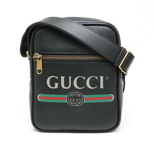 Gucci Gucci Print Messenger Bag Leather Black
